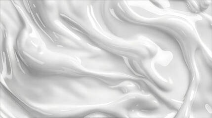 Smooth White Liquid Texture with Glossy Waves in Motion