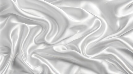 Obraz premium Elegant White Silk Fabric with Flowing Satin Texture Background for Luxurious Design Concepts