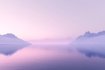 Fototapeta premium Purple Mountains and Serene Lake at Dawn