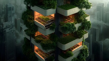 Towering Vertical Farming Structures Optimize Sustainable Urban Food Production