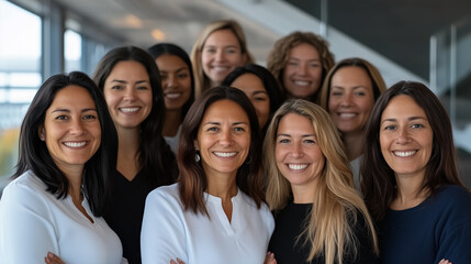 Fototapeta premium Diverse female educators celebrating Women's Day with DEI focus in education industry