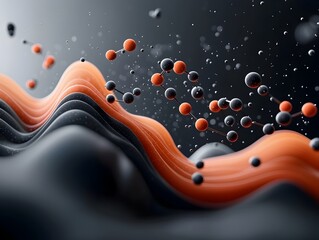 Undulating molecular shapes mesmerizing atomic patterns and hypnotic chemical maneuvers come together in this captivating digital artwork