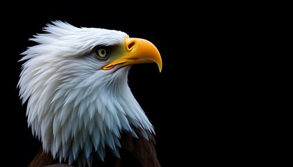 Obraz premium Bald Eagle Portrait on Black Background,