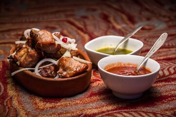 Traditional georgian food in Tbilisi, Georgia