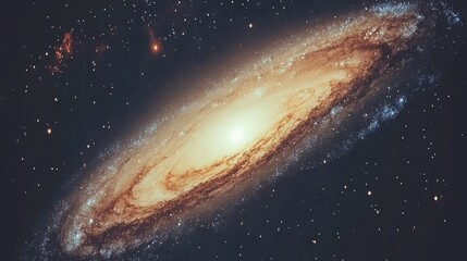 Fototapeta premium Spiral Galaxy in Deep Space with Stars and Nebulae