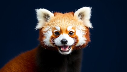 Obraz premium Red Panda Portrait with Open Mouth,