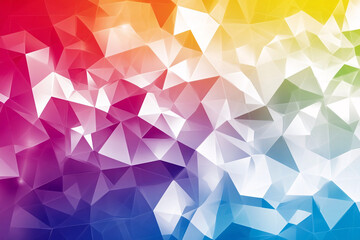 Obraz premium Rainbow Geometric Abstract: A vibrant and dynamic abstract background featuring a captivating interplay of colors and geometric shapes. A kaleidoscope of colors creates a mesmerizing visual.