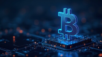 Bitcoin cryptocurrency. Gold coin. Trading on the cryptocurrency exchange. Trends in bitcoin exchange rates.