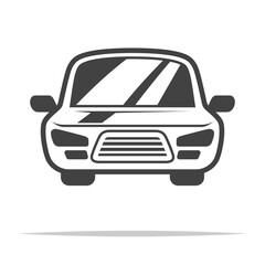 Car front view outline icon transparent vector isolated