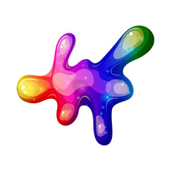 Dripping rainbow slime illustration with vibrant colors. Rainbow splash collection on a transparent background. Great for adding playful, toxic-looking splats and liquid effects to your illustrations