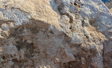 Marble rock on the seashore.