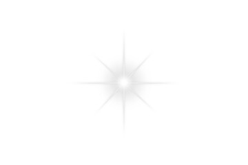 White glowing starlight effect isolated on transparent background. Flare light. Shining star PNG. Sparkling flash light. Light star shine glow. Magic sparkle light effects. Holiday design elements