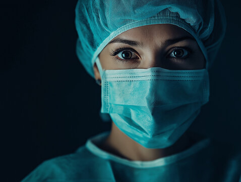 Pani doktor w maseczce na twarzy