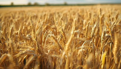 golden wheat field, generative ai	