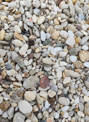 Pattern of stones on the beach