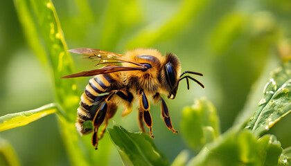 bee on a flower, generative ai	