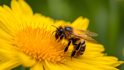 bee on flower, generative ai	