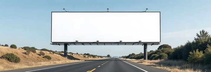Blank billboard mock up for exterior advertisement on the highway road, banner