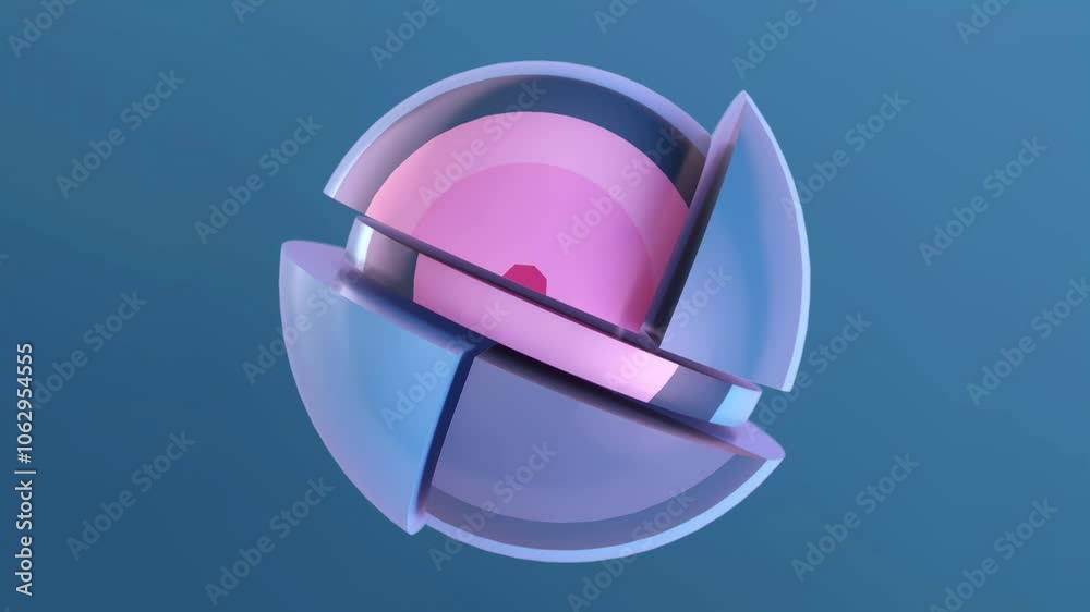 Poster Abstract sphere composed of multicolored segments. 3d rendering 4K