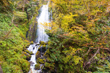 秋田県の抱返り渓谷、回顧（みかえり）の滝