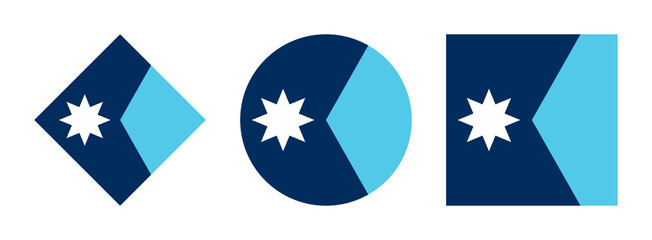 minnesota flag icon set. vector illustration isolated on white background