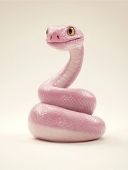 Fototapeta premium Cartoon Snake Vector Illustration, Cute Reptile Character