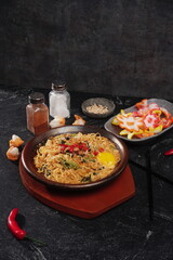 noodle with spices on a table