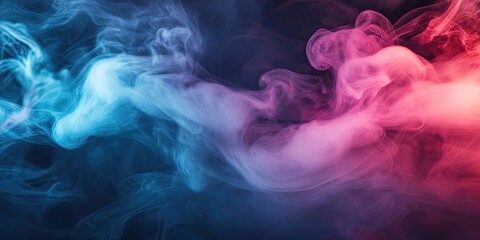 Obraz premium Vividly colored smoke on a dark backdrop forms unique and unusual shapes, producing an eye catching and intriguing visual effect.