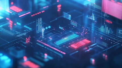 Obraz premium ITとパソコングラフィック