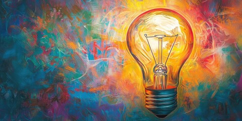 A radiant light bulb symbol radiates an extraordinary energy that captivates and illuminates with its brilliance and vibrancy.