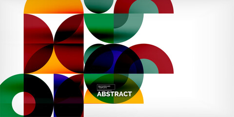Obraz premium Colorful circle abstract background. Template for wallpaper, banner, presentation, background
