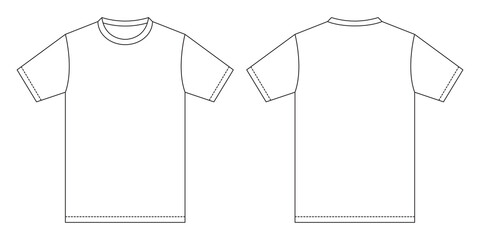 T-shirt jersey mockup outline isolated sport background clothing template tee kit