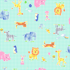 Cute and impressive animal textile pattern,