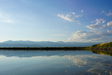 Belizmata Dam with a backdrop of the Pirin Mountains, Bansko, Bulgaria