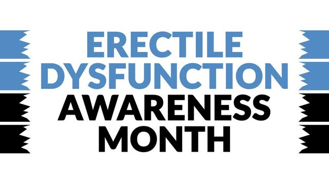 Erectile Dysfunction Awareness Month In and Out text from split line animation on a White background. Which is observed every year in November to celebrate and wish Erectile Dysfunction Month.