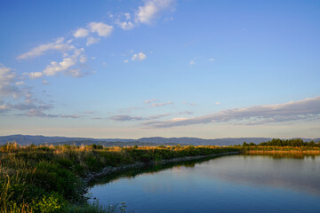 Belizmata Dam with a backdrop of the Pirin Mountains, Bansko, Bulgaria
