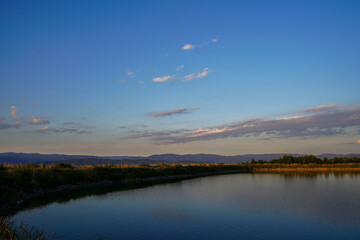 Belizmata Dam with a backdrop of the Pirin Mountains, Bansko, Bulgaria