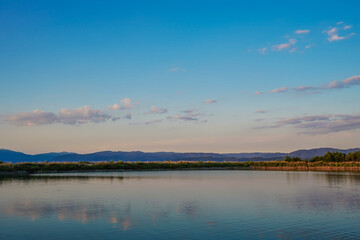 Belizmata Dam with a backdrop of the Pirin Mountains, Bansko, Bulgaria
