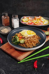 noodle with spices on a table