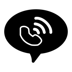 Minimalist phone icon in solid style, depicting a call symbol with clean, simple lines. Ideal for communication, customer support, or contact concepts across digital interfaces.