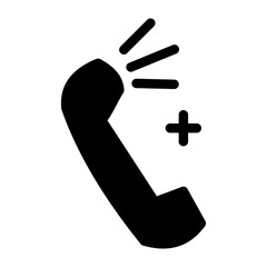 Minimalist phone icon in solid style, depicting a call symbol with clean, simple lines. Ideal for communication, customer support, or contact concepts across digital interfaces.