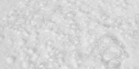 Background white Soap foam. Soft colorful bubbles isolated on white background.