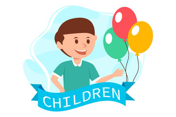 Children's Day Flat Design Illustration