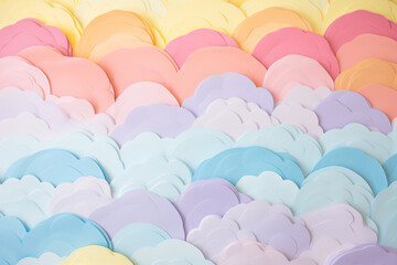 Abstract Colorful Paper Cloud Pattern