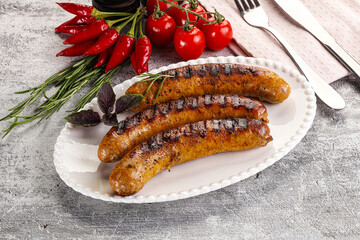 Grilled meat sausages with spices