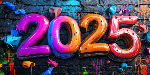 Celebrate the new year 2025 with colorful creativity