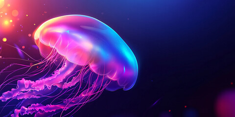Explore the beauty of a colorful jellyfish