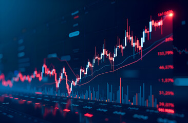 Naklejka premium stock market graph displaying financial trends 