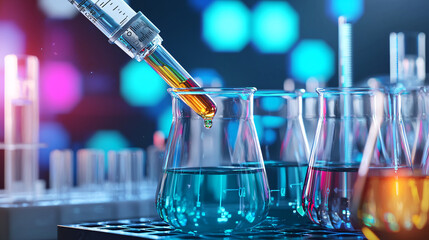 Conduct experiments using colorful solutions