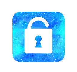 水色の星空｜開いた南京錠マーク